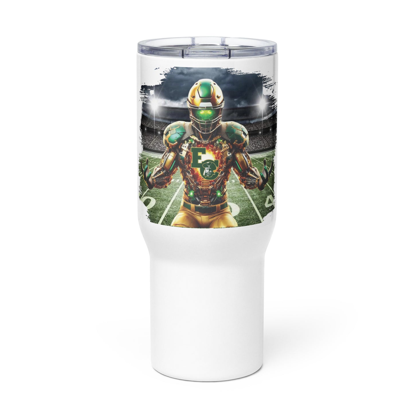 Travel mug with a handle
