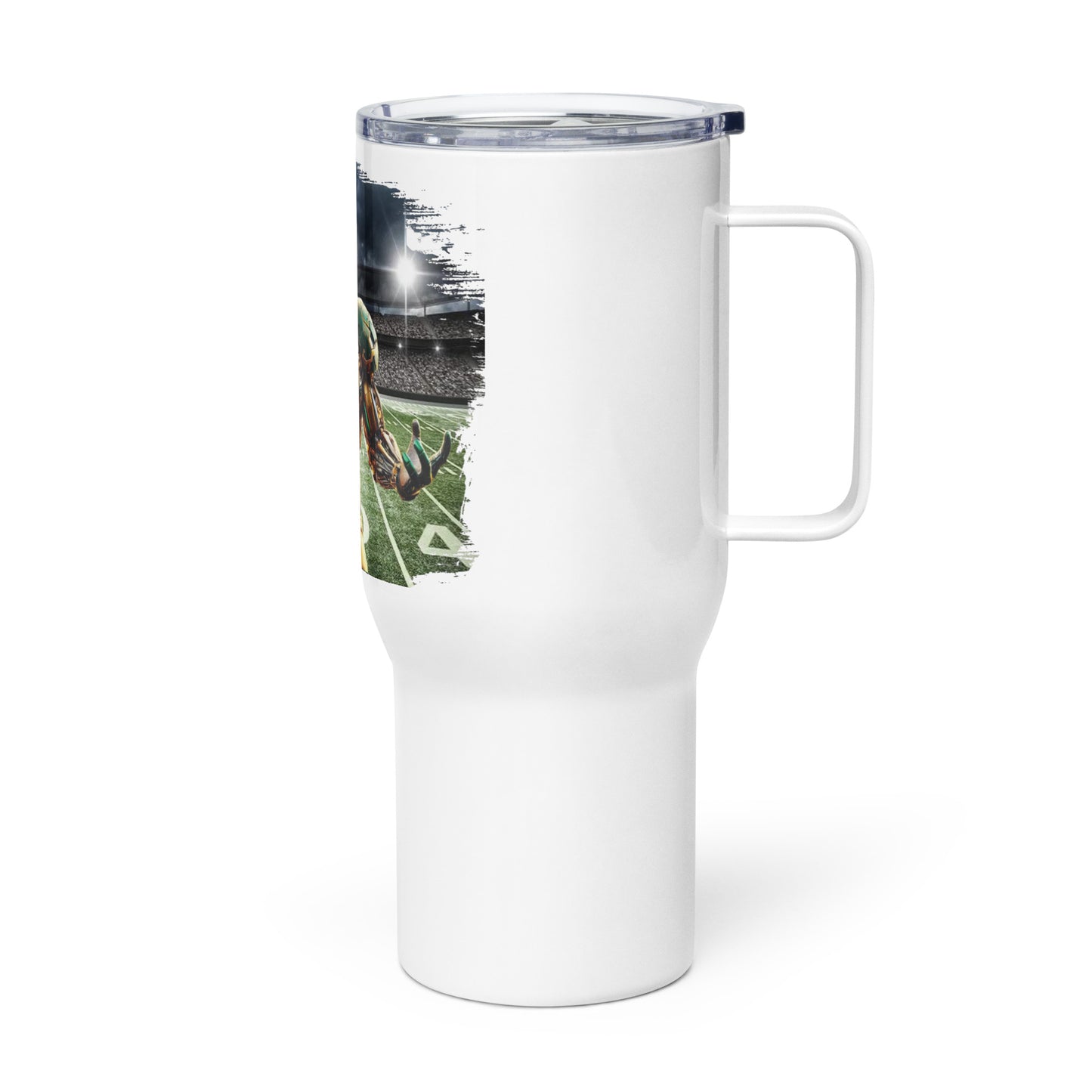 Travel mug with a handle